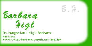 barbara higl business card